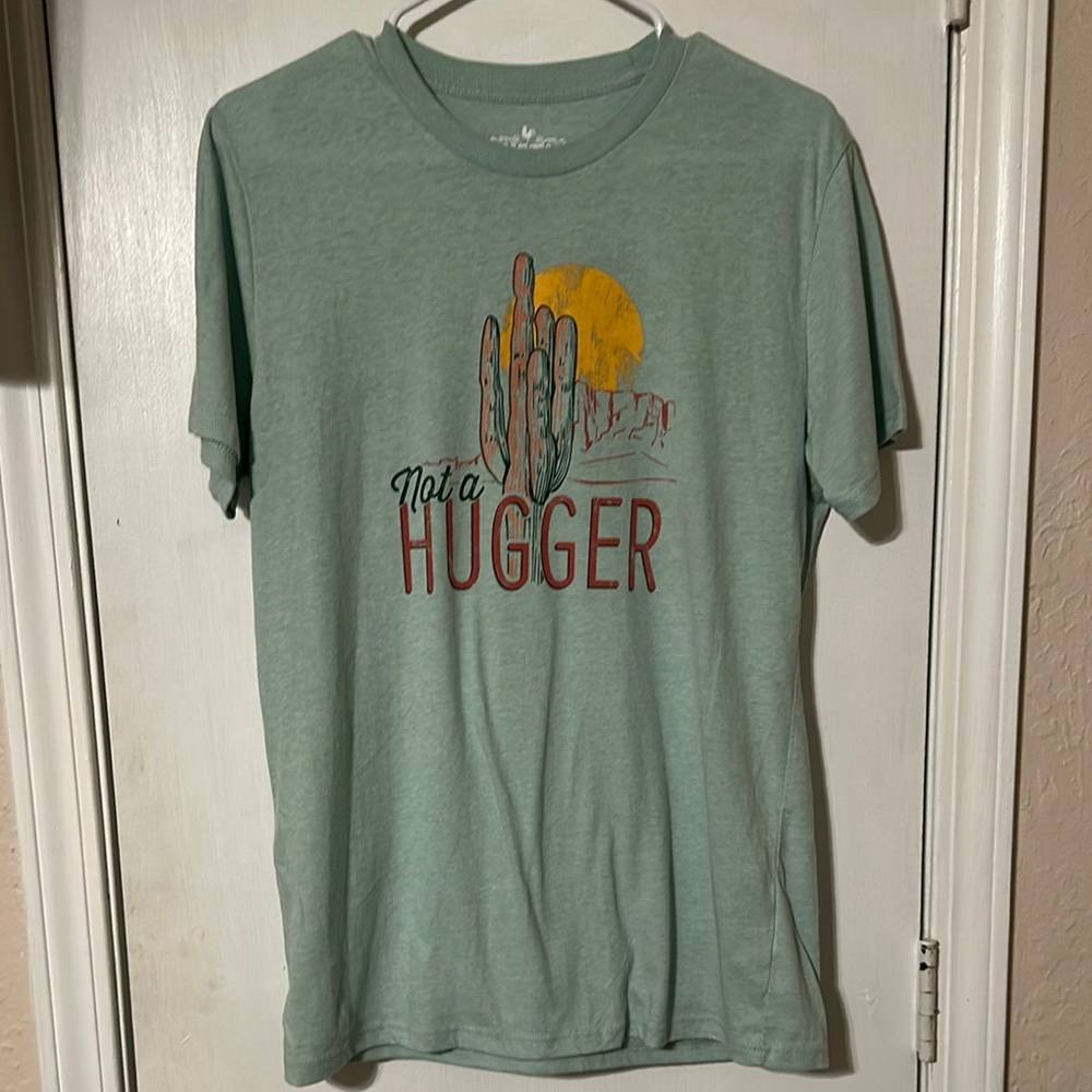 Green Graphic Tee with Cactus Print